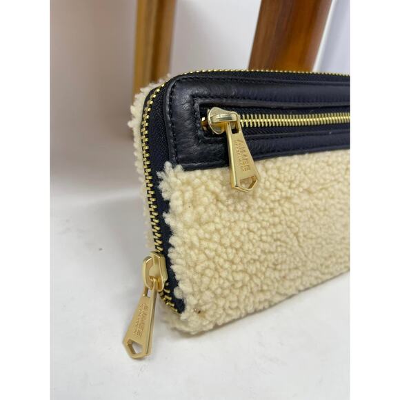 Aimee Kestenberg Jesse Natural Shearling RFID Large Zip Around Wallet - Picture 4 of 4